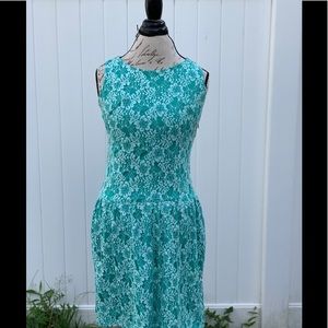 Cynthia Rowley turquoise and white lace dress